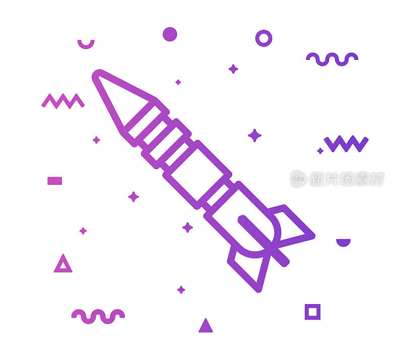 Space Rocket Line Style Icon Design